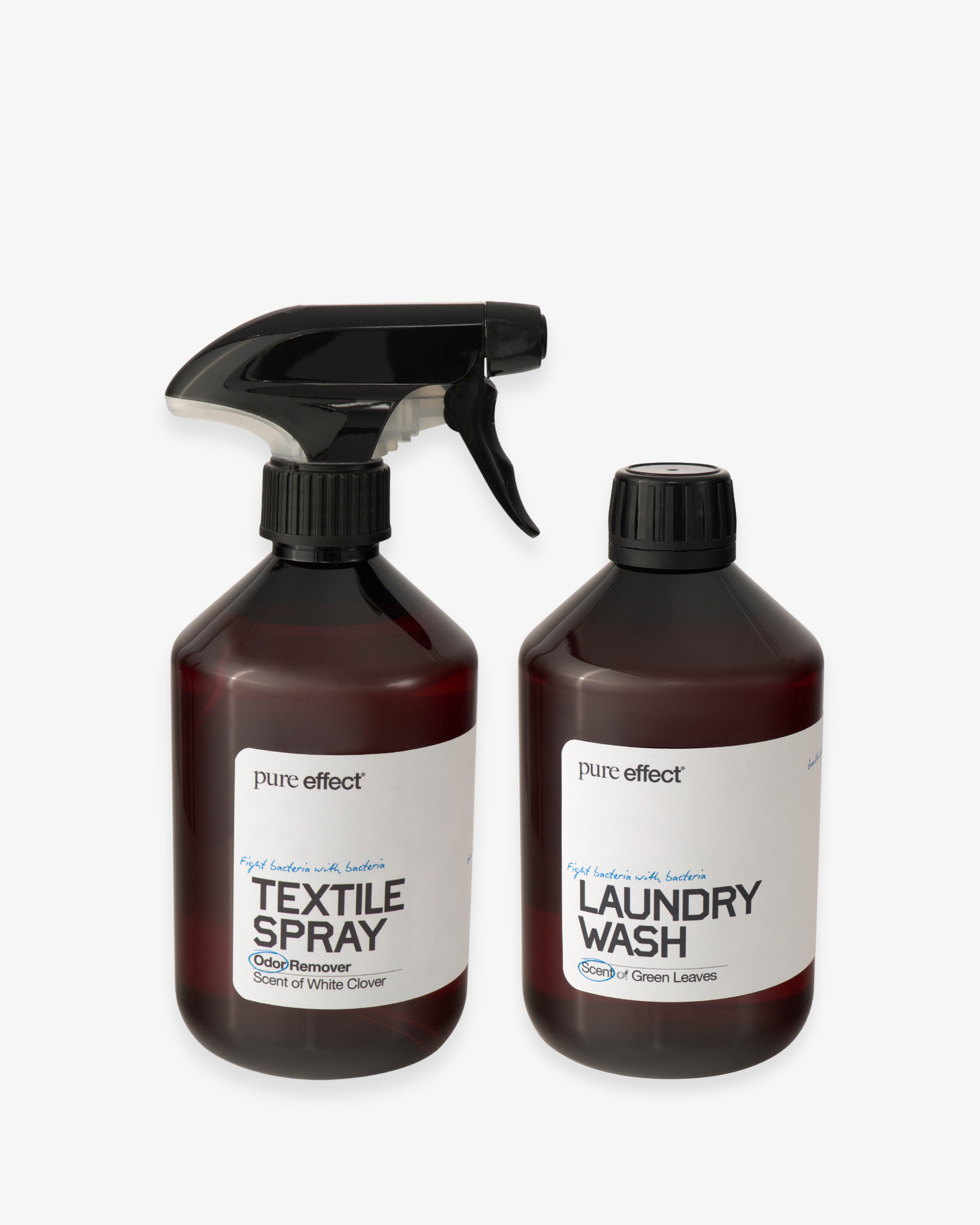 Pure Effect bundle med vaskemiddel Green Leaves 500 ml og tekstilspray White Clover 500 ml