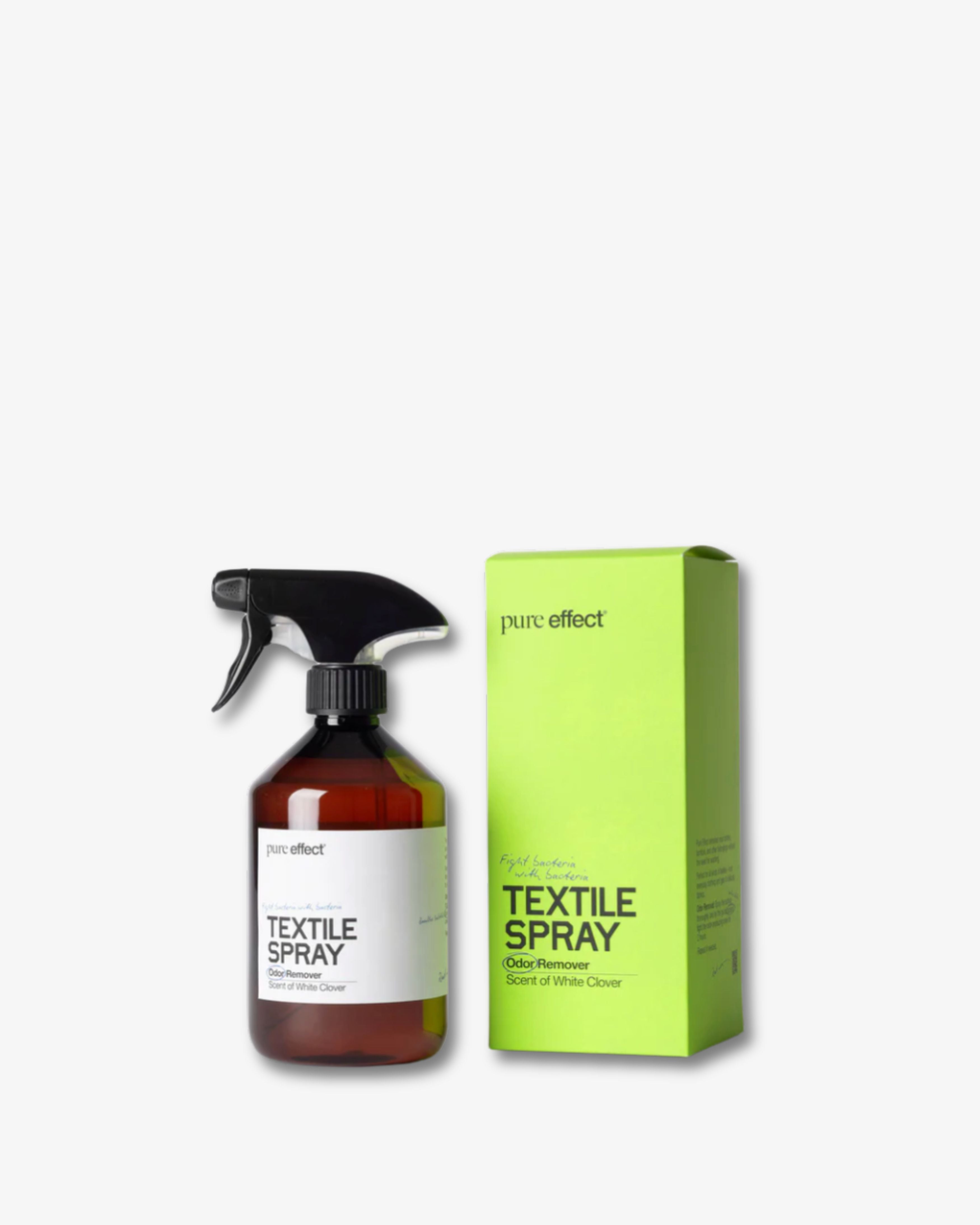 Pure Effect Probiotisk Tekstilspray White Clover - Effektiv lugtfjerner til tøj og strik fra AARHAUS Tekstilpleje
